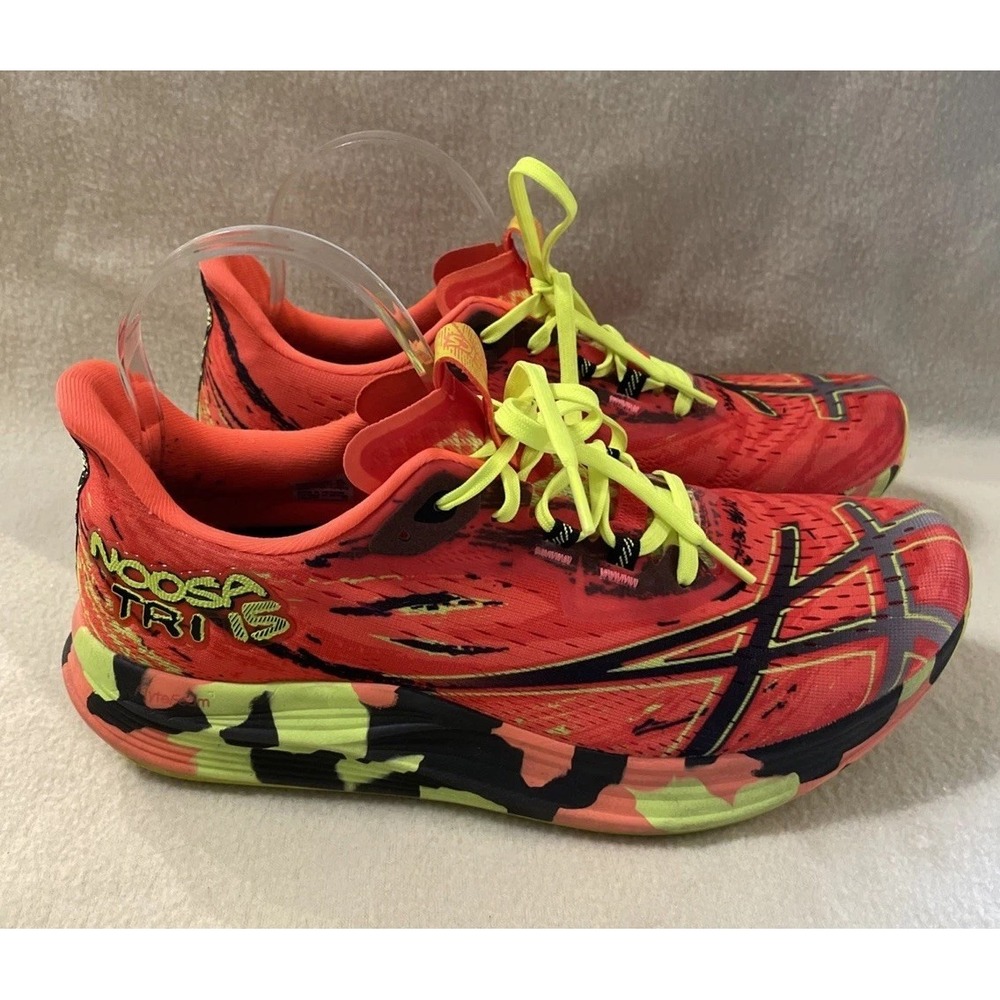 ASICS Noosa Tri 15 Orange Neon Yellow Black Men's Size 9.5 Running Shoe Sneaker